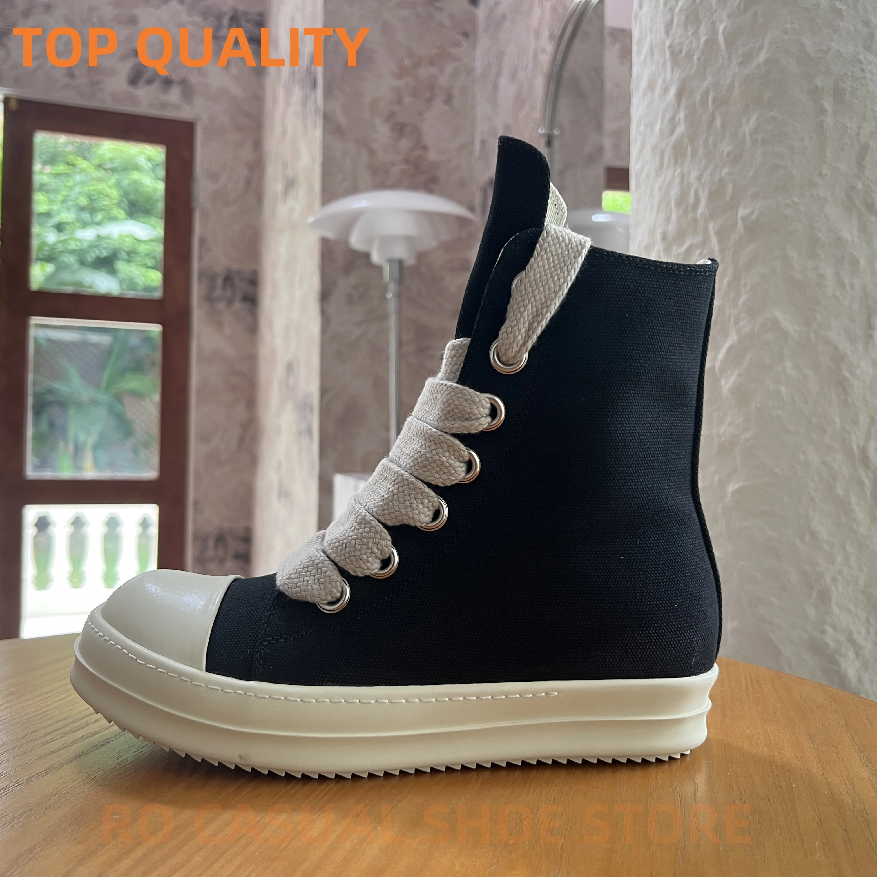 

Outdoor Luxury Canvas High Top Quality Party Men Shoe Jumbo Lace Women Sneaker Fashion Casual Owens Design boots & Shoes