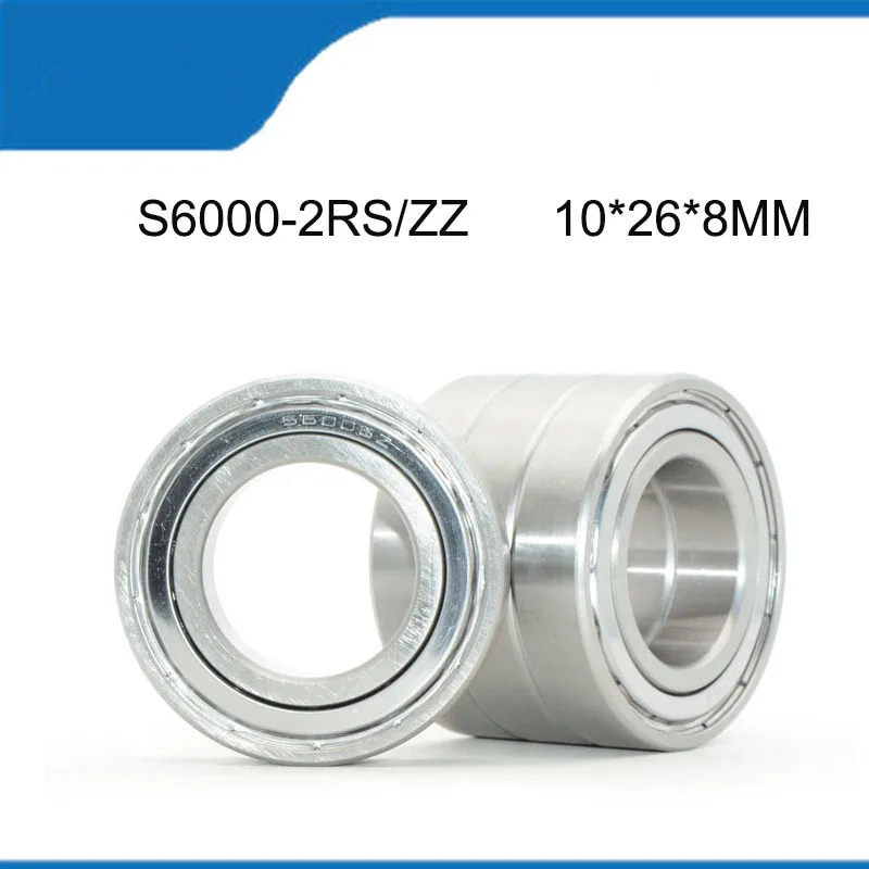 

5/10PCS S6000-2RS/ZZ (10*26*8MM) High Quality Stainless S6000RS/ZZ Steel Rubber Sealed Deep Groove Ball Bearing Shaft (ABEC-5）