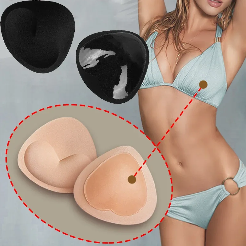 

1pair Women Bra Insert Pad Bra Cup Thicker Breast Push Up Silicone Pads Nipple Cover Stickers Bikini Inserts Undies Intimates