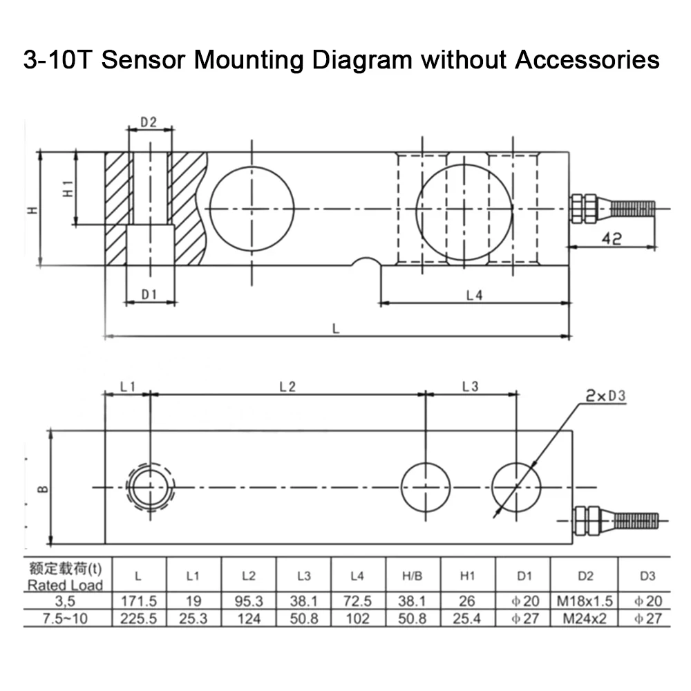 Original SQB Weighing Sensor IP67 Alloy Stell Stainless SQB-A Load Cell for Platform Scale Cantilever Beam 100KG 500KG 1T 2T 10T