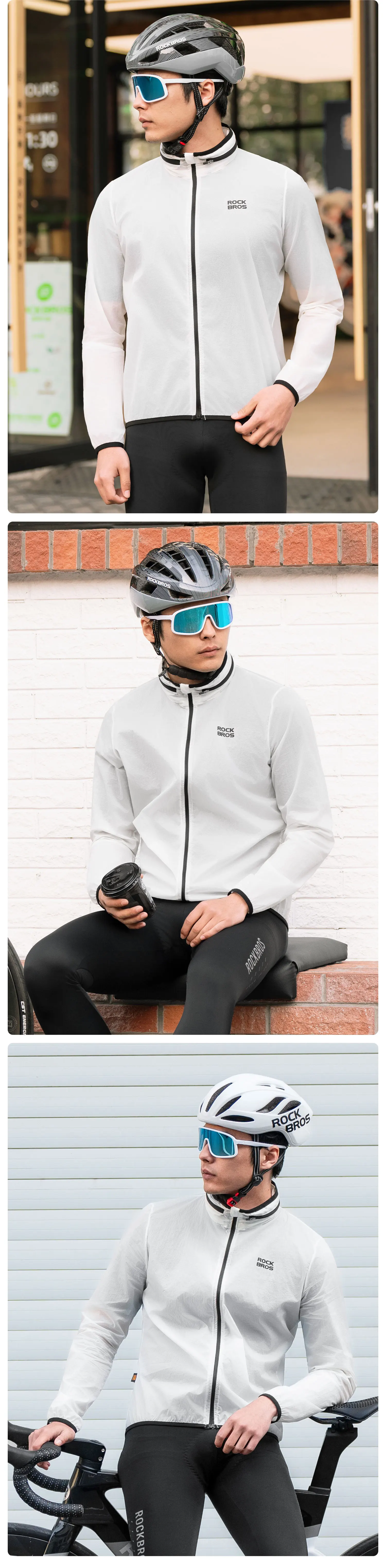 ROCKBROS Fahrradjacke mit automatischem Farbwechsel, atmungsaktiver, reflektierender, leichter Fahrradwindbreaker mit Elastizität – Detail 8