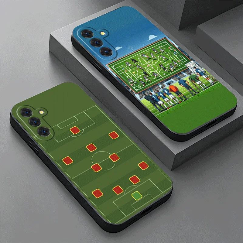 Soft Phone Case For Samsung A17 A37 A57 A16 A36 A56 A15 A35 A55 Football Soccer Tactics Time A14 A34 A54 A13 A33 A53 A27 A26 A25