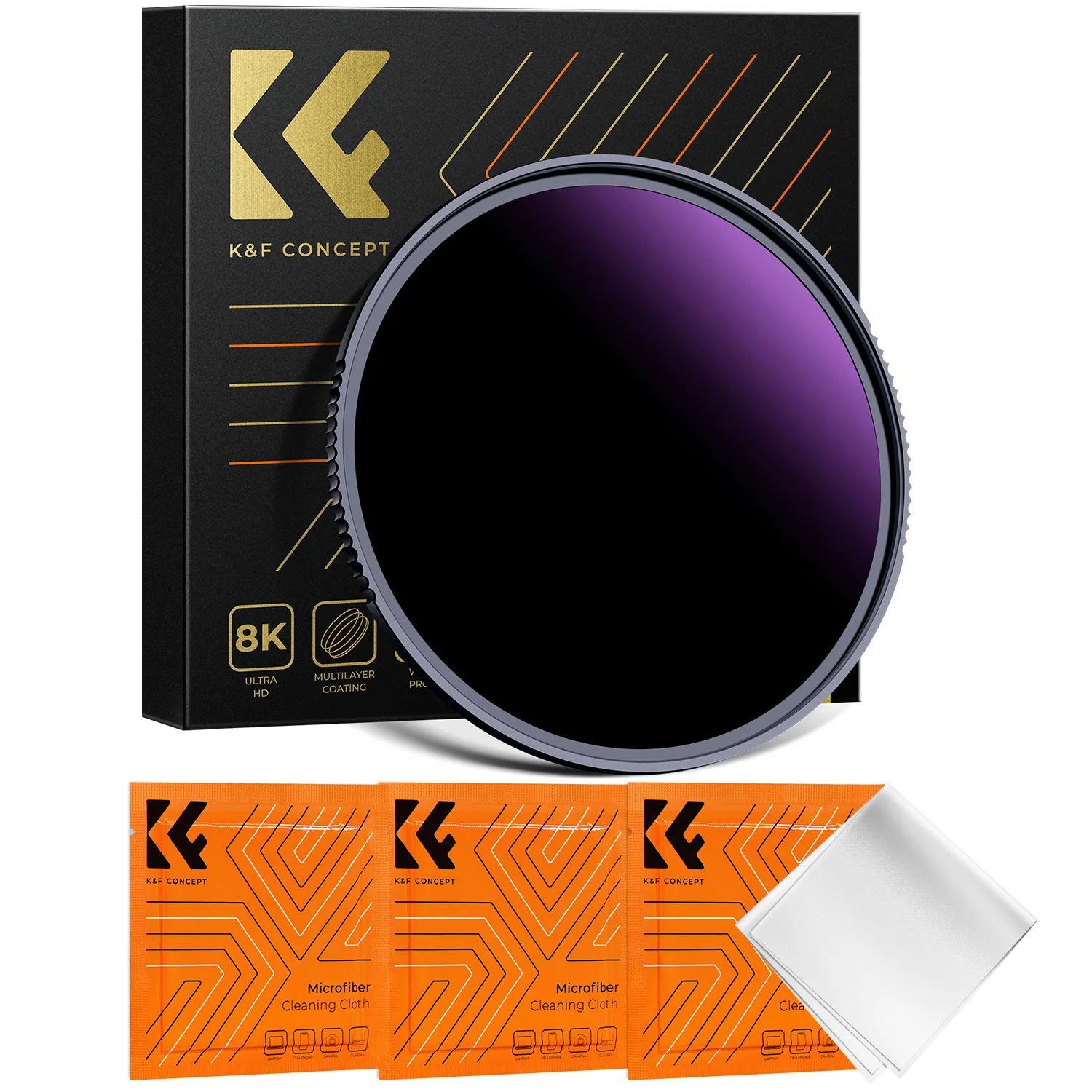 K&F Concept Nona-X ND1000000 Filter 20 Stop 49-95mm Fixed Neutral Density Filter Camera Lens for Celestial Observations