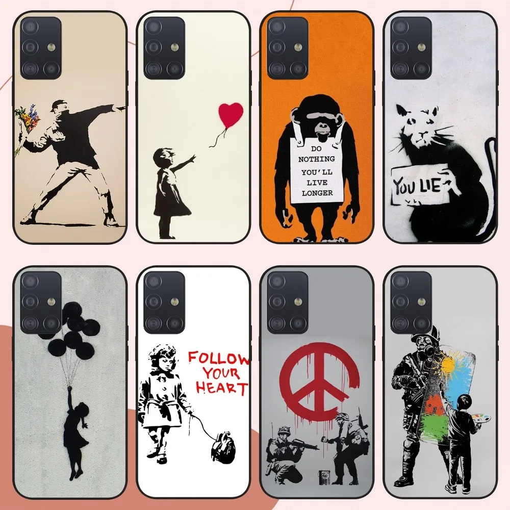 Graffiti Artist Banksy Phone Case For Samsung Galaxy 20 10 S24 S22 S23 S30 Note Plus Lite FE ULTRA Cover