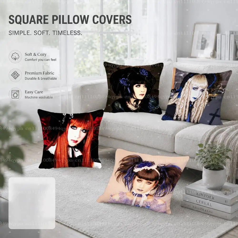 M-Mana Sama M-Malice Mizer Throw Pillow Case Pillowcase Cover Living Room Couch Cushion Case Home Decor