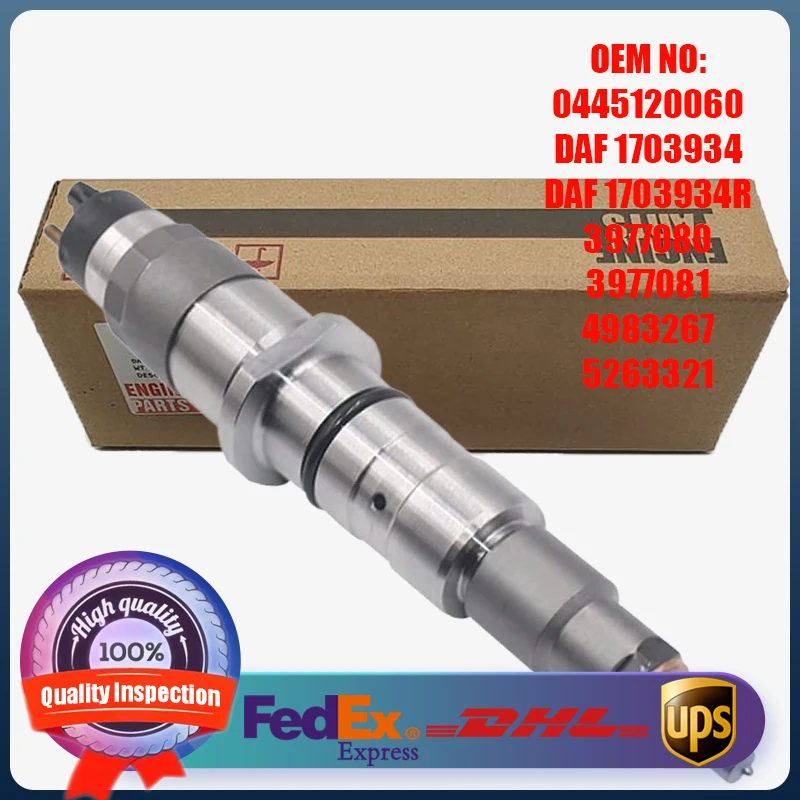 

0445120060 0445120250 3977080 3977081 4983267 5263321 New Diesel Common Rail Injector for DAF and Cummins 3.9 / 4.5 / 5.9 / 6.7