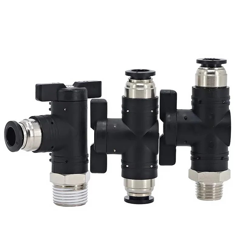 Pneumatic Manual Valve BUC BUL BUG 4 6 8 10 12mm Air Tube Rotary Switch Hand Valve Straight Through Quick Connector Ball Valve