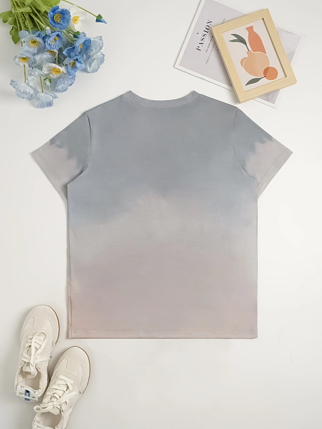 Sometimes I Talk To Myself Cat Women's Tee - Funny Graphic, Casual Gray Tie-Dye Top