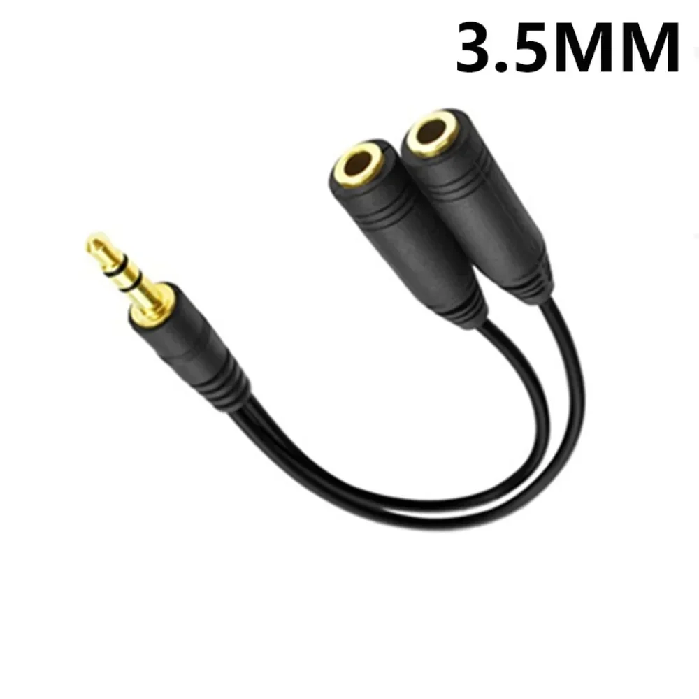 Dual Female Audio Cable Y Splitter Cable 3.5 Mm 1 Male To 2 for Earphone Headset Headphone MP3 MP4 Stereo Plug Adapter Jack