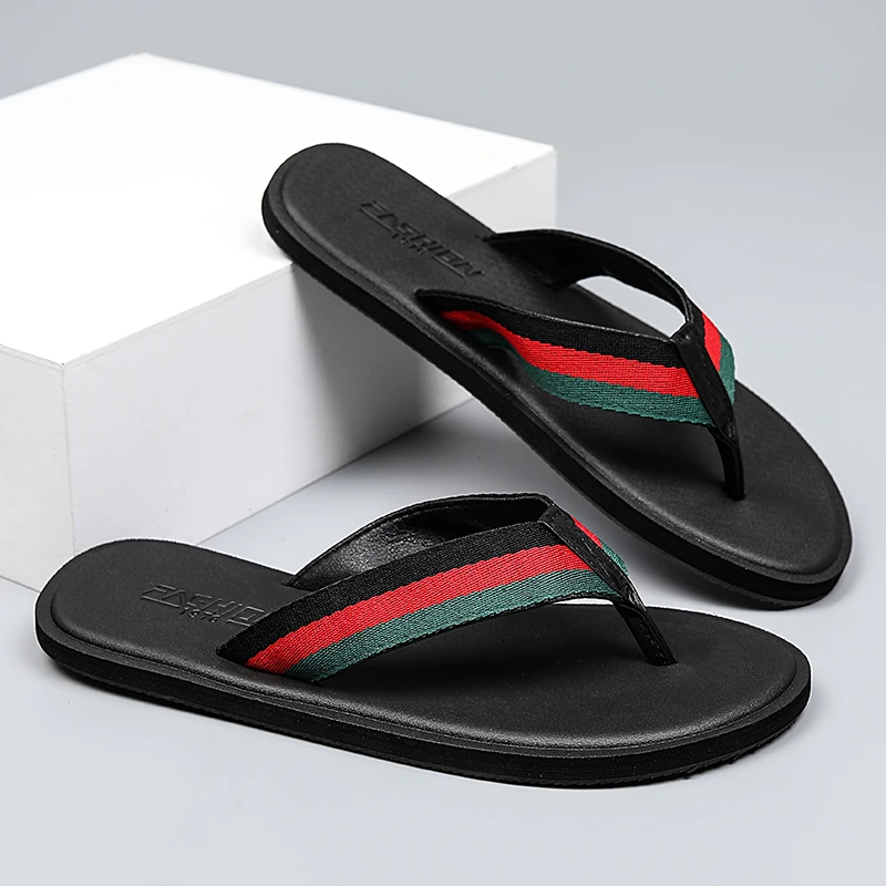 Chanclas de suela blanda para hombre, estilo minimalista, resistentes al desgaste, antideslizantes, ligeras, portátiles, para la playa, uso diario, informales