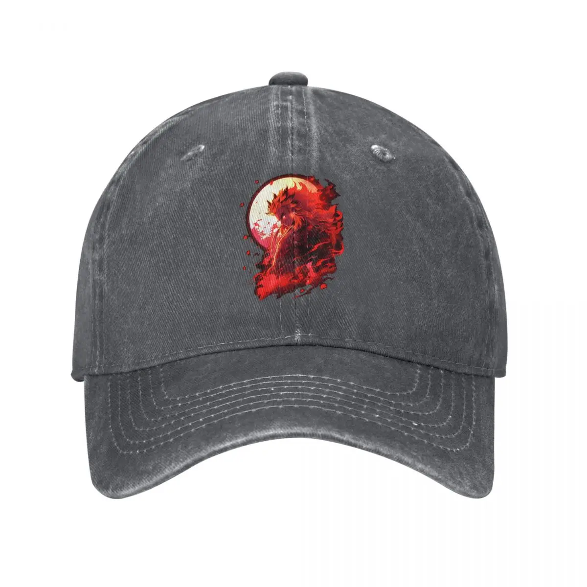 Flame Demon Slayers Unisex Style Baseball Cap Anime Nezuko Distressed Cotton Caps Hat Vintage Outdoor Workouts Snapback Cap