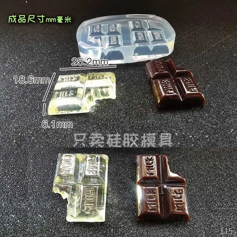 DIY Handcraft Mini Bited Chocolate  Epoxy Resin Mold Food Play Miniature Pinching Mould Epoxy Resin Mold UV Resin Moldse