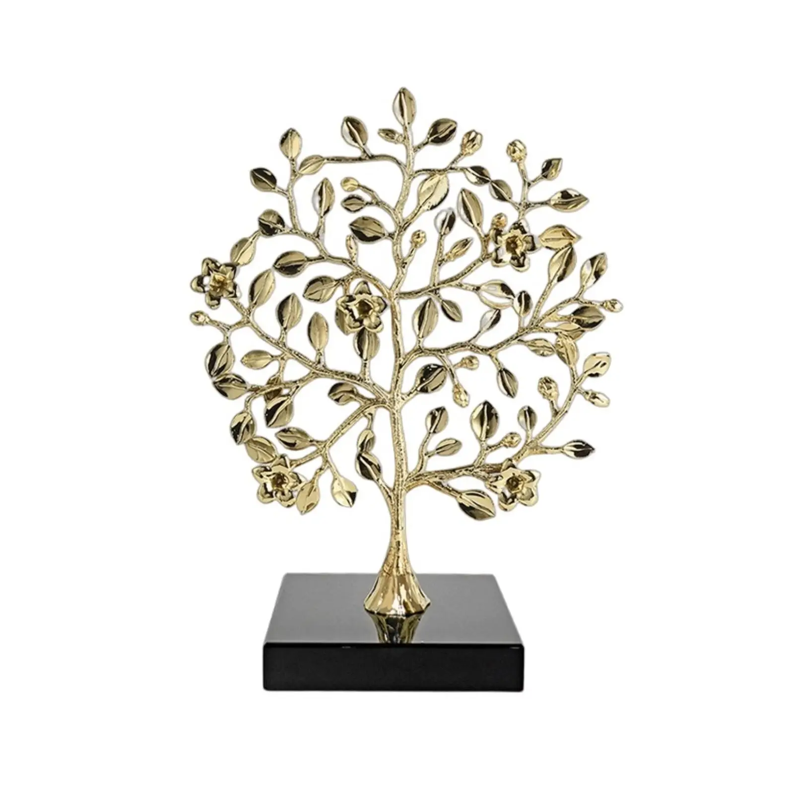Elegant Alloy Decorative Tabletop Displ Nature-inspired Sculpture Art for Living Room Shelves