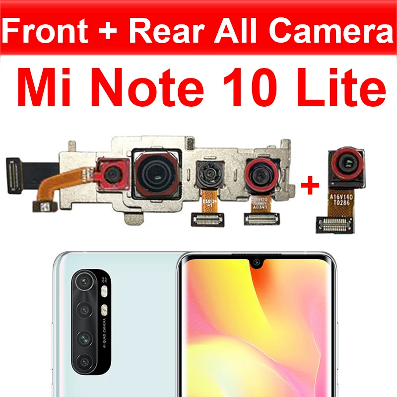 Front & Back Camera Moduel For Xiaomi Mi Note 10 Lite M2002F4LG M1910F4G Small Facing Camera & Main Camera Flex Cable Parts