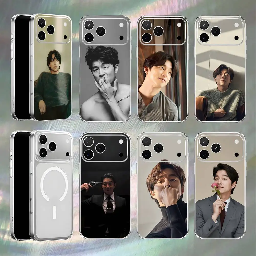 

G-Gong yoo Korea For iPhone 17,16,15,14,13,12,11,Pro,Max,Plus,Mini,SE Transparent White Phone Case Magnetic Wireless Charging