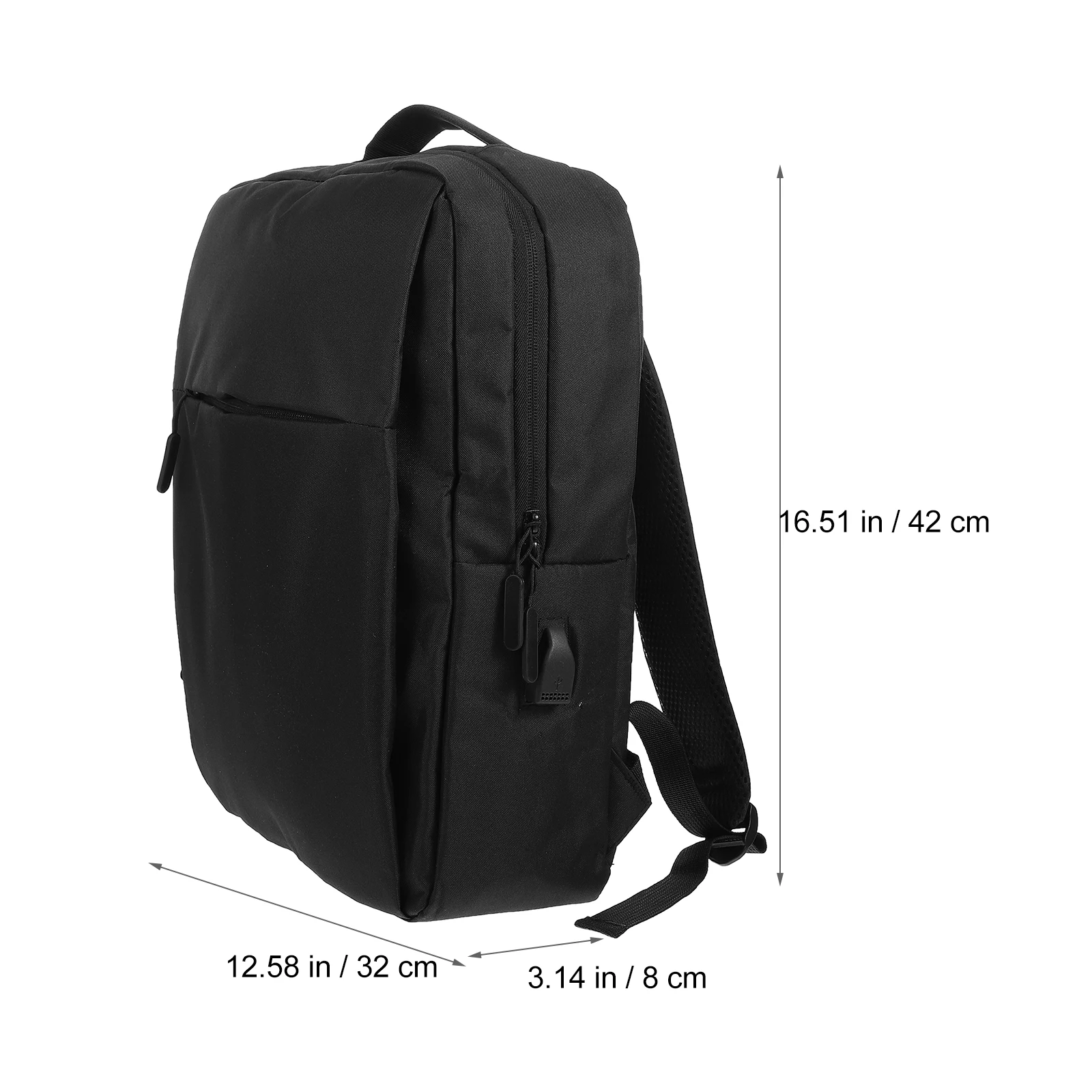 

Laptop Backpack Durable Canvas Business Travel Computer Bag Black Daypack Adjustable Shoulder strap Multiple Interlayers Storage