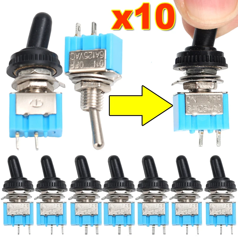 

1-10PCS MT-S101 2 Pin 2 Position Mini Toggle Button Switch Blue Micro Toggle Switch Tool for Motorcycles Boat Supplies Accessory