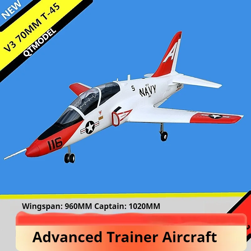 T45 70mm Duct 6 Channel T-45 Goshawk Carrier-Based Advanced Trainer Simulation Aircraft Model V3 Ducted Remote Control Aircraft