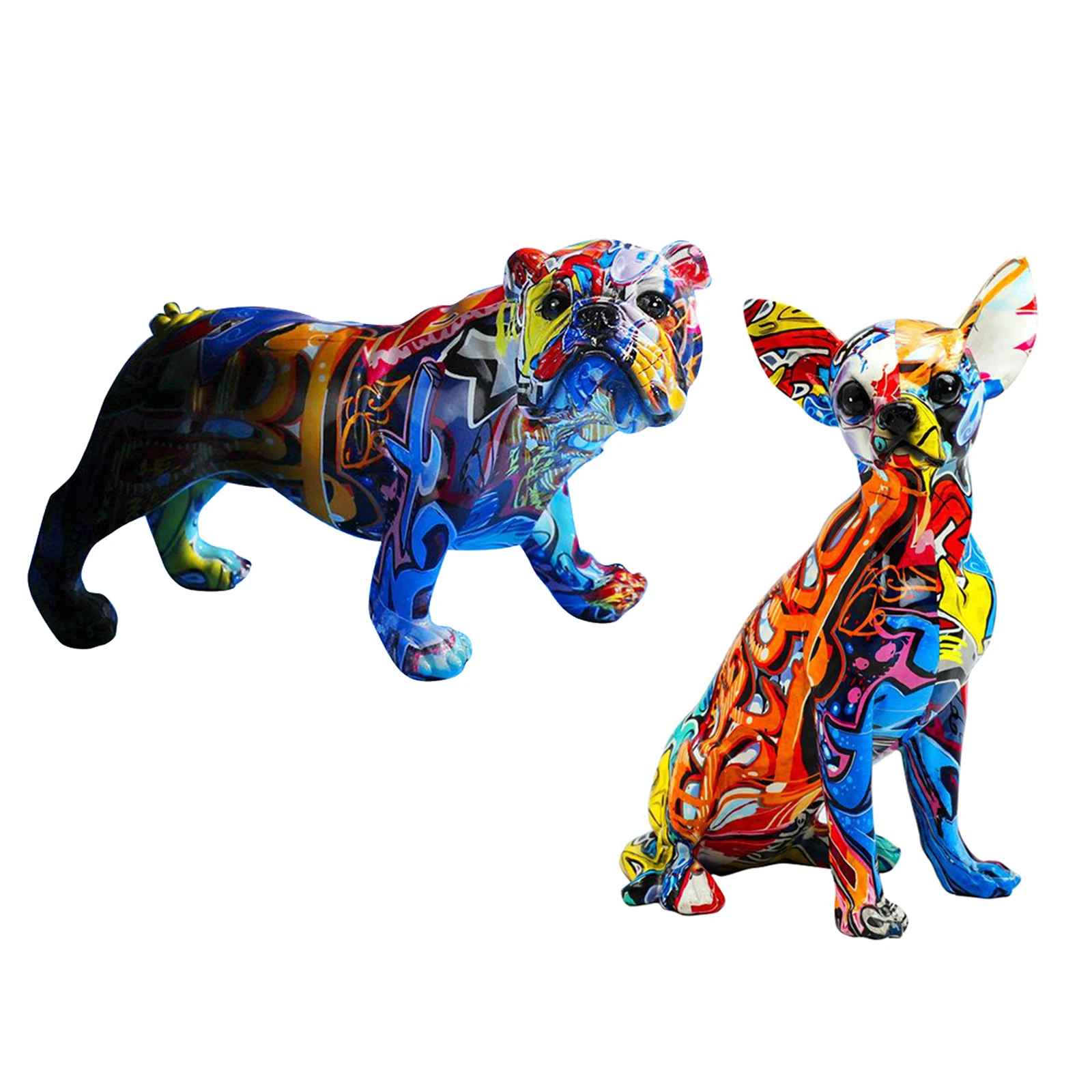 

Красочная фигурка собаки, статуя собаки из смолы, статуя животного, скульптура