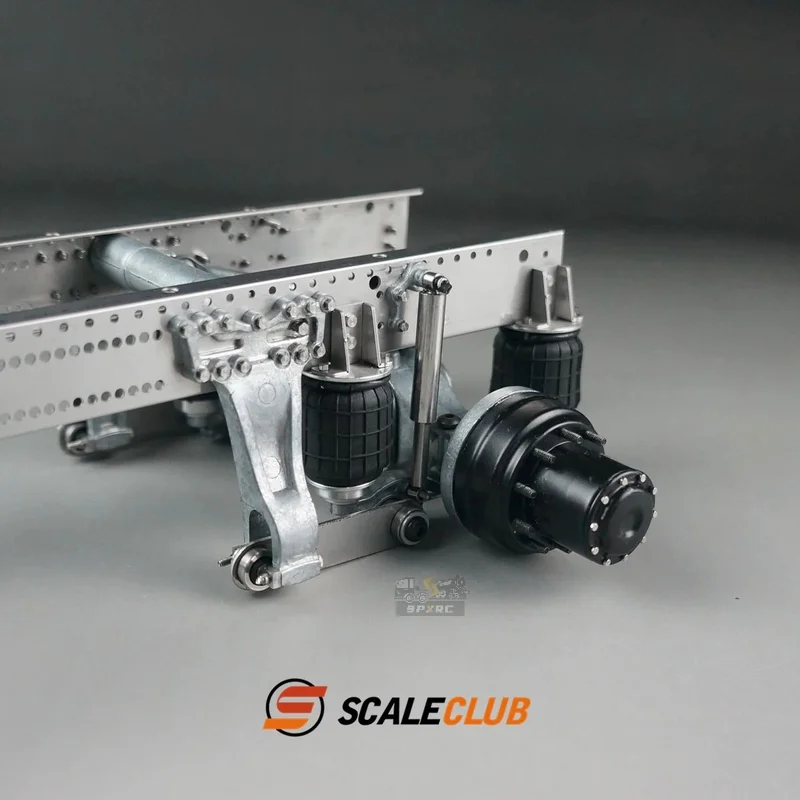 Scaleclub Model Rear Axle Single Airbag Suspension System For Tamiya Scania 770S MAN Benz Volvo RC Trailer Tipper Car Diy Parts