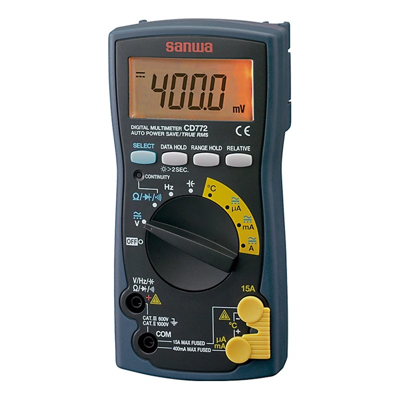 Japan sanwa CD772 Compact True RMS Digital Multimeter;Blacklight & Temperature measurement