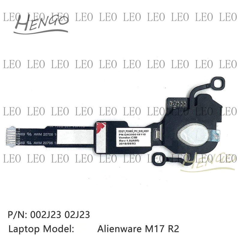 TT  New For Dell Alienware M17 R2 Power Button Board Module 002J23 02J23