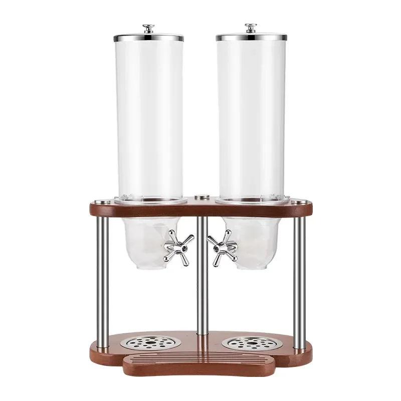 for Luxury Catering Buffet Triple Cereal Dispenser Container Dry Food Grain Dispenser With Wooden Stand