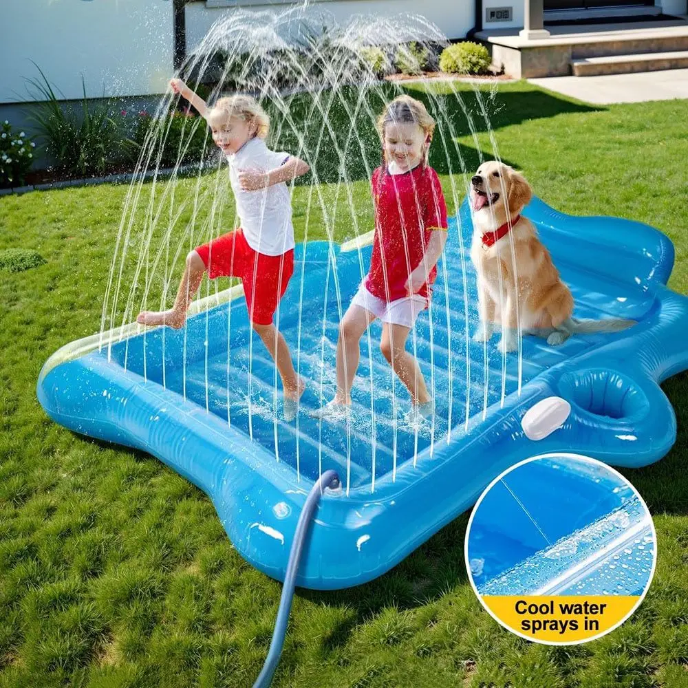 Inflatable Water Spray Floating Bed, Floating Exhaust Cushion Bed Water Play Toy Amphibious Floating Lounge Chair Air Mattresses