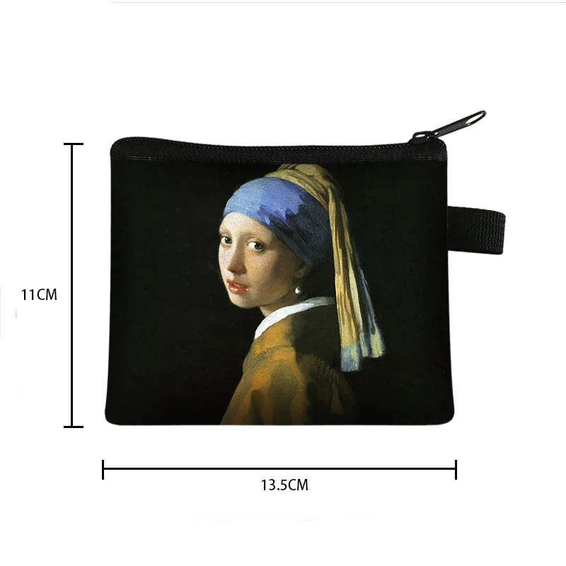 Van Gogh / Michelangelo / Da Vinci Art Coin Purses Women Mona Lisa Lipstick Bag Starry / Lady MIni Card bag