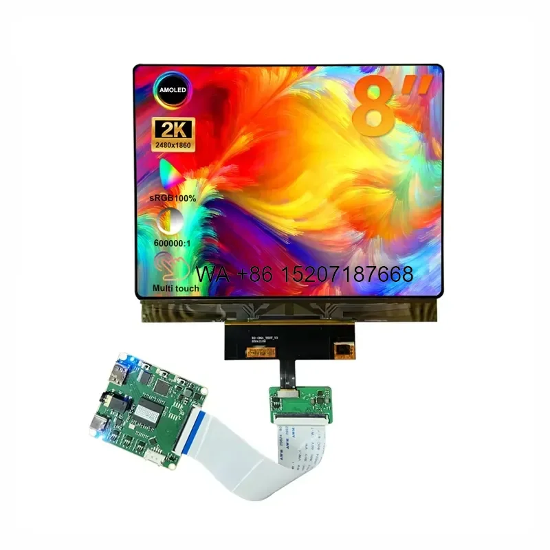 Wmwmnu for Wisecoco 8 Inch 2480x1860 Capacitive Touch MIPI Flex Panel Module IPS Flexible AMOLED Display with Driver Board
