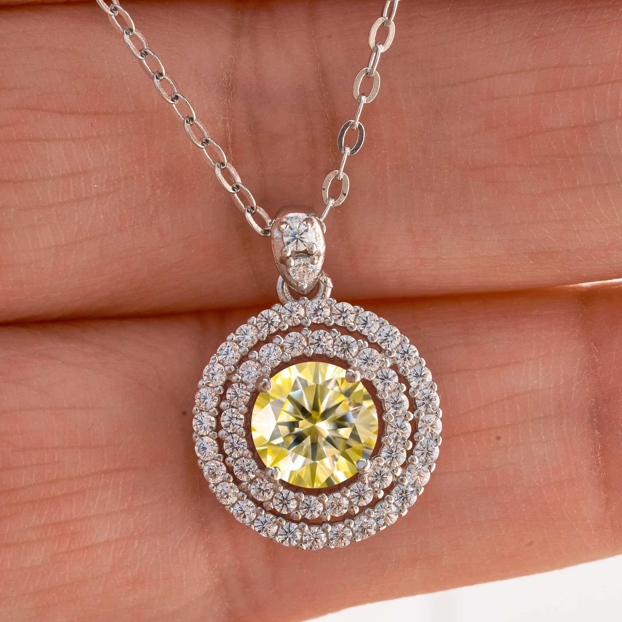 1 CT Echte D Farbe VVS Moissanit Anhänger Halskette Für Frauen Rot Blau Farbe Moissanit 925 Sterling Silber Hochzeit Edlen schmuck – Detail 7