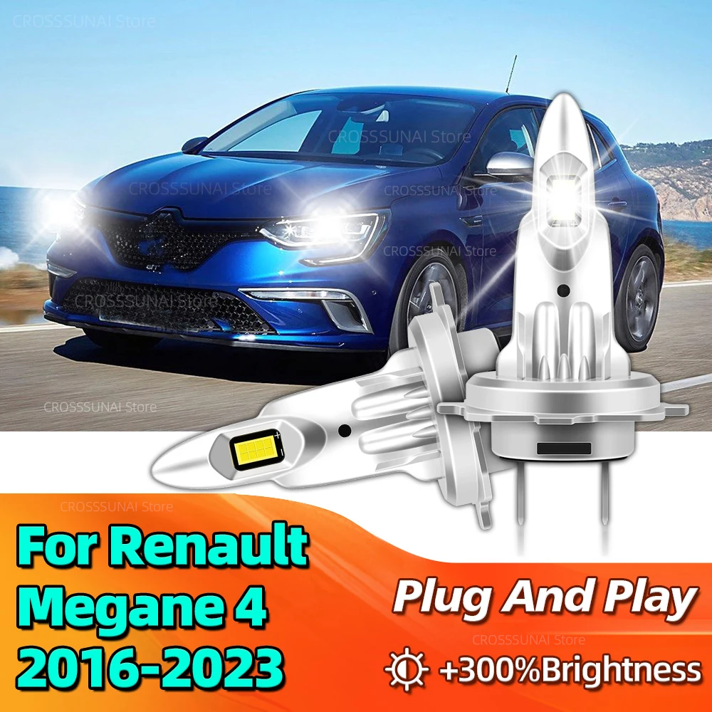 LED Headlight 30000LM 6000K Super Bright CSP Car Lamps Wireless For Renault Megane 4 2016 2017 2018 2019 2020 2021 2022 2023