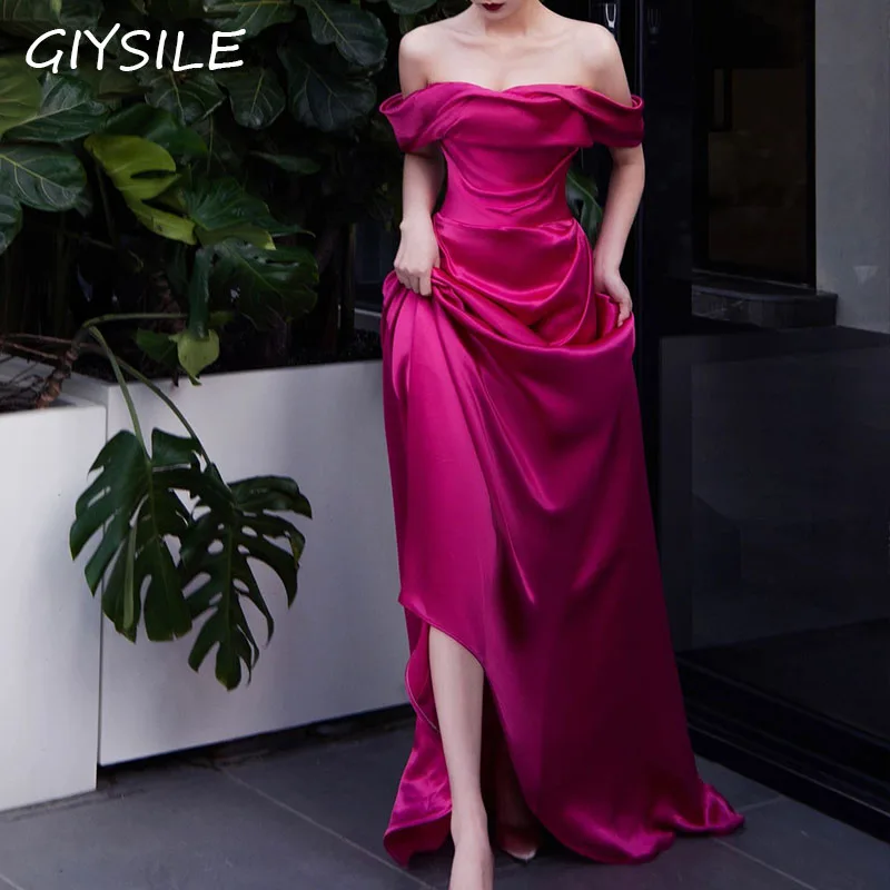 GIYSILE Light Luxury One-shoulder Dress Bridal Wedding Dress Elegant and Dignified Temperament Engagement Dress Evening Dresses