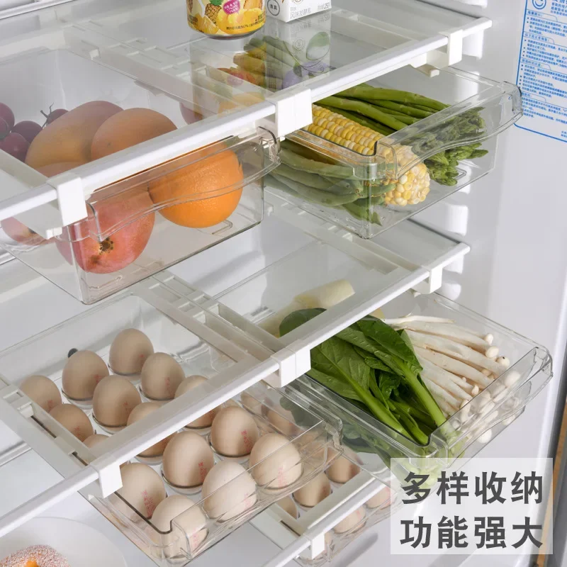 Refrigerator Egg Storage Box Drawer Food Fruit Storage Box Egg Rack Egg Tray Household Plastic Preservation Box  Organizer