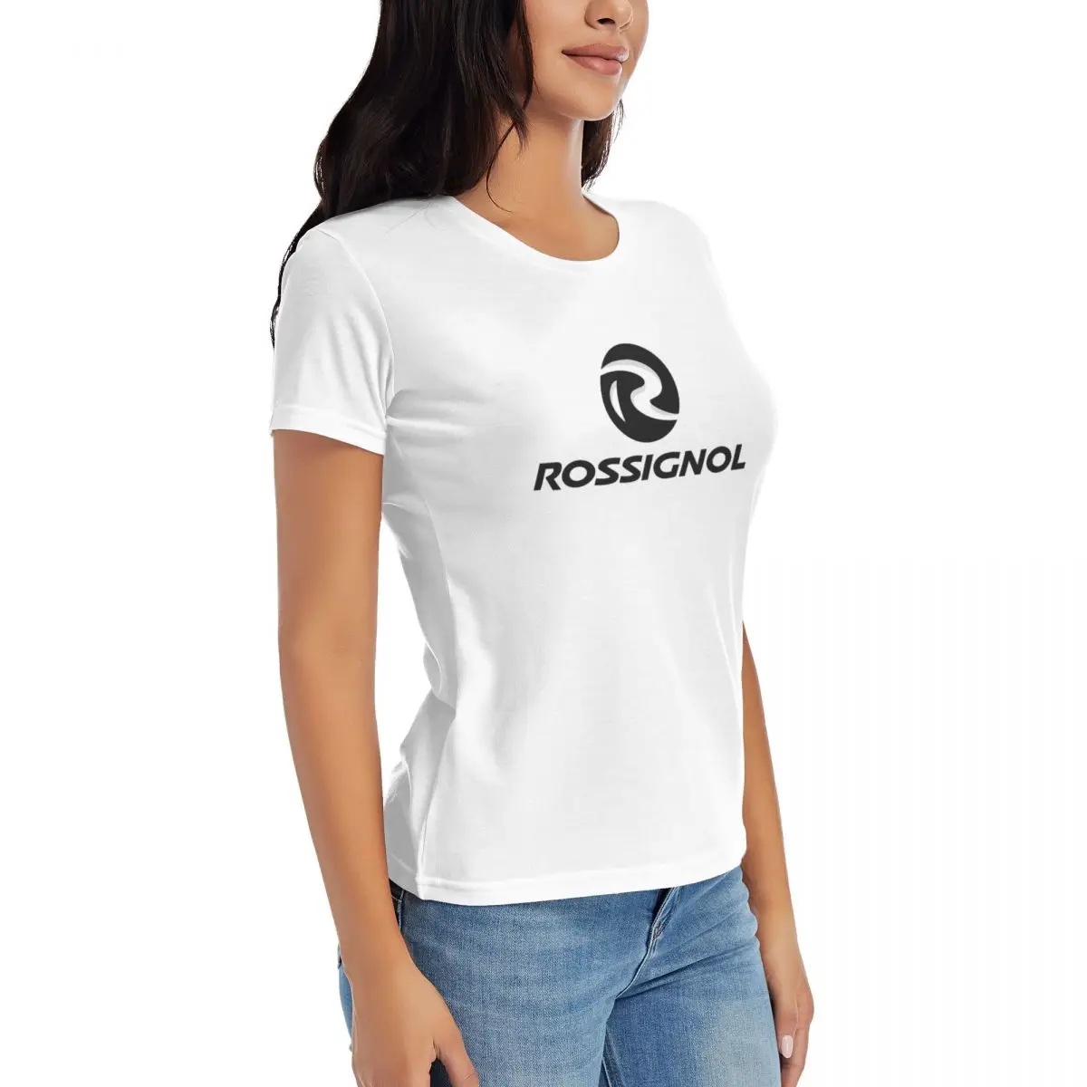 R Rossignol Koszulki Bawełniane T-shirty Damskie Topy z krótkim rękawem i dekoltem w kształcie litery "o".