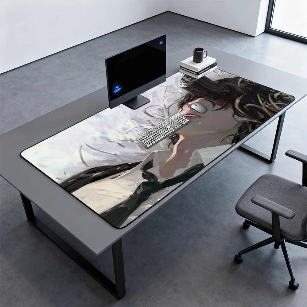 لوحة ماوس أنيمي آكي هاياكاوا بالمنشار رجل Maousepad لوحة ماوس ألعاب كبيرة 90x40 ألعاب الديكور إعداد وسادة مكتب المطاط Deskmat