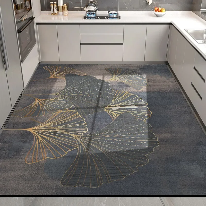 Modern Kitchen Floor Mat Waterproof Oil-proof Wipeable Washable PVC Soft Rug Non-slip Antifouling Balcony Carpet Ковер Tapis 러그