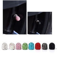 4pcs Diamond Car Tire Valve Caps Shining Dust-proof Wheel Valve Cover Vehicle Bling Crystal Valve Cap Car Styling Accessories