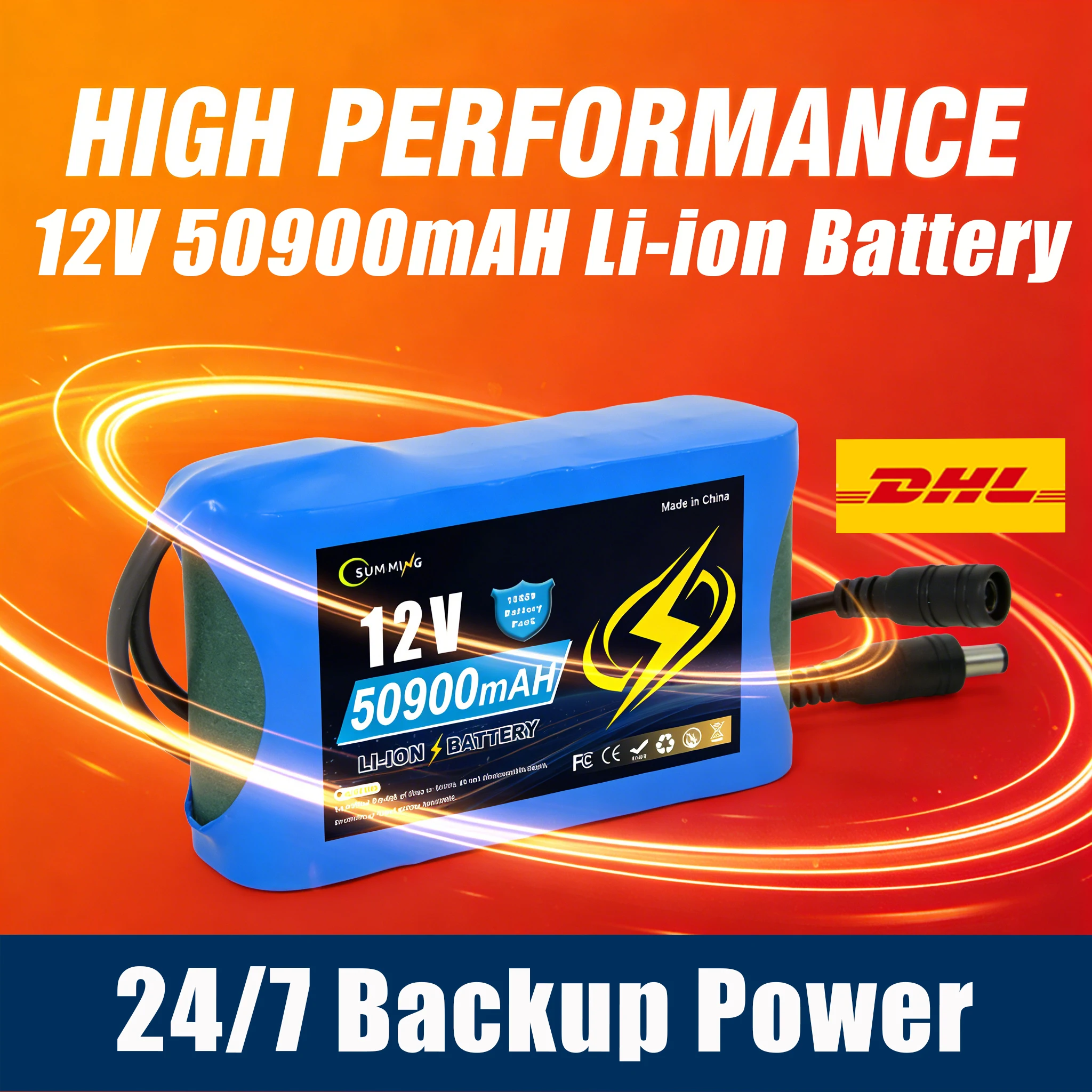 

Аккумуляторная батарея 12V 50.9Ah (12В 50900мАч) 3S2P с защитной платой, 100% новая, литий-ионная, 18650, DC Суперперезаряжаемая батарея 12,6 В + зарядное устройство