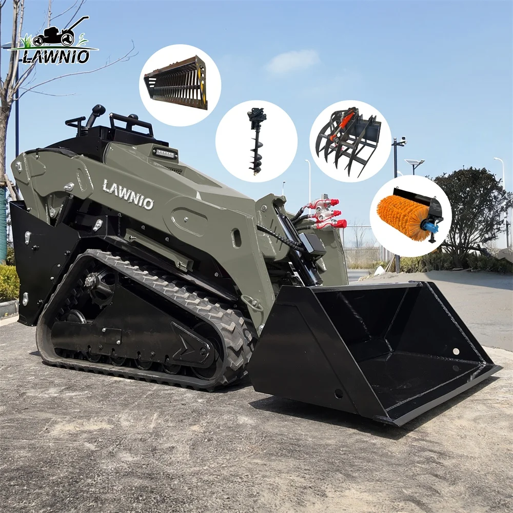 Professional Skid Steer Loader  with 500mm Tail Compact Body for Paving Road Repair Job Durable Skid Steer Loader