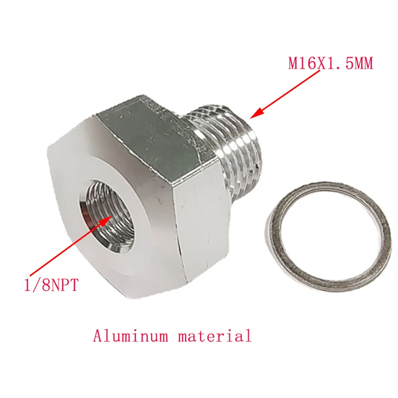 M12x1.5 M16X1.5 Female To 1/8 NPT Male Aluminum New Oil Pressure Sensor Adapter Connector For LS Engine