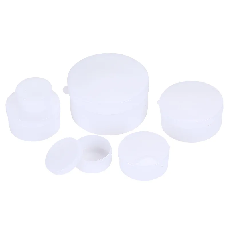 5Pcs 5g-100g White Plastic Jewelry Bead Storage Box Round Refillable Makeup Jars Organizer Boxes Empty Cosmetic Containers Pot