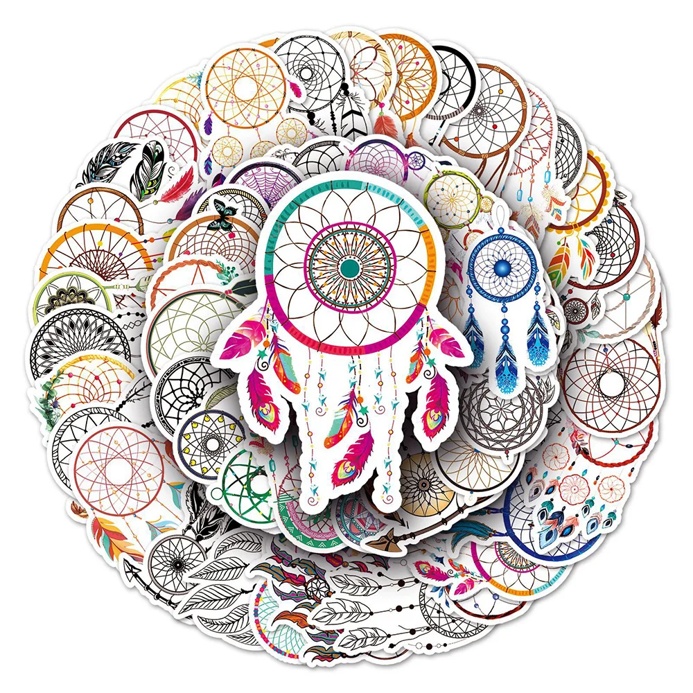 

10/30/50pcs Dream Catcher Cartoon Stickers Funny Creative Graffiti Decals DIY Water Bottle Notebook Phone Sticker Decoration Toy