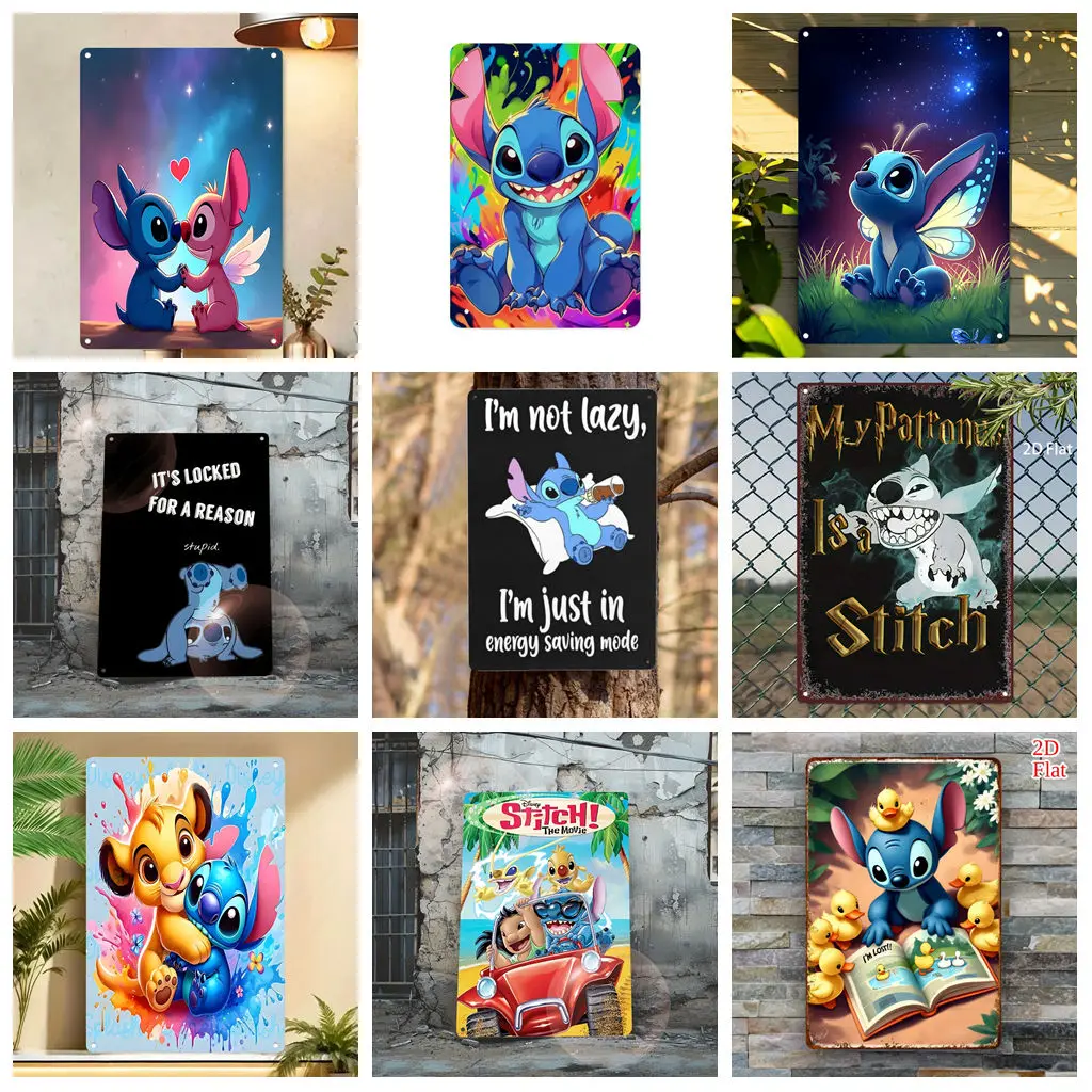 

Miniso Stitch Fantasy Style Selection Decor Metal Signs Tin Signs Captain Poster Decor for Bar Pub Club Man Cave Wall Decoration