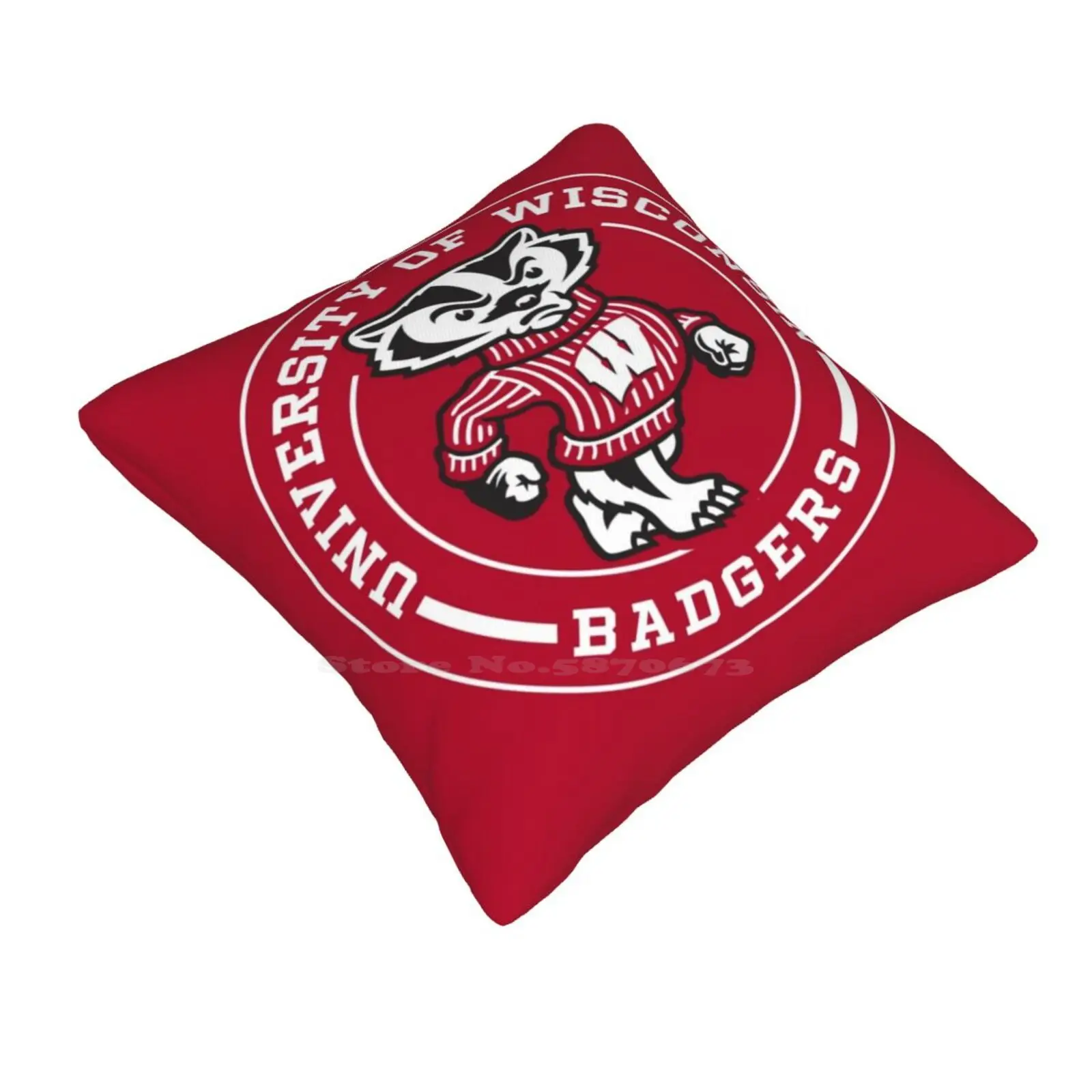 Uw-Madison Circle Pillowslip Pillowcase Badgers University Of Wisconsin Madison College