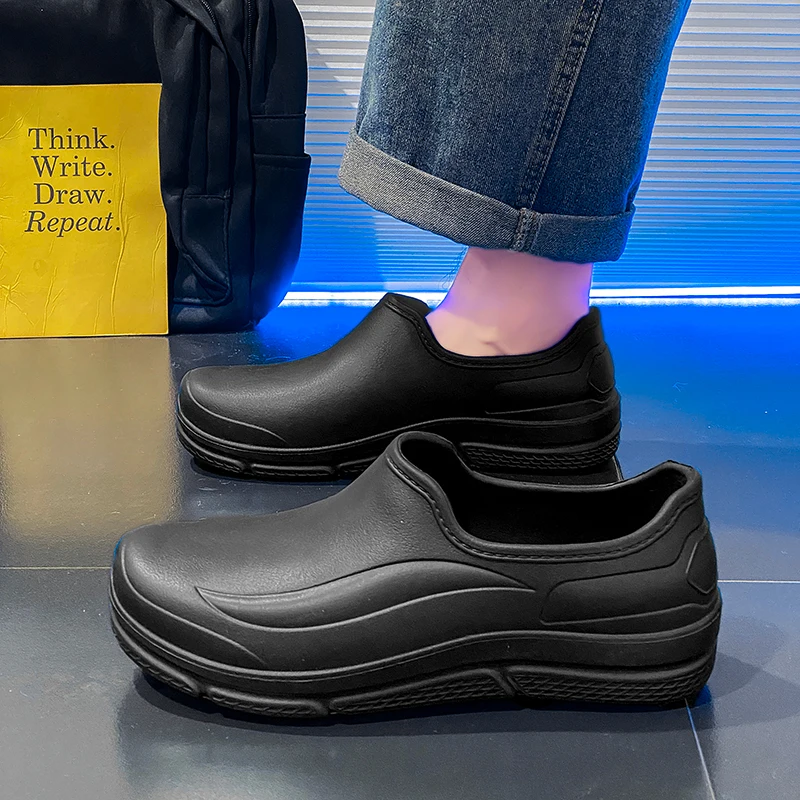 Unisex Einteilige EVA Vollständig Wasserdichte und Ölbeständige Slip-On Kochschuhe, Rutschfeste Dickbesohlte Multifunktionale Arbeitssandalen für Re – Detail 7