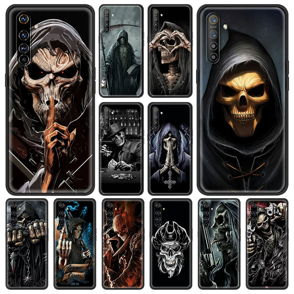 Grim Reaper Skull Skeleton Shockproof Case For Oppo A54 A53 A52 A9 2020 A95 A15 Shell Realme 8 5G 7 6 Pro C3 C21 C11 Phone Cover