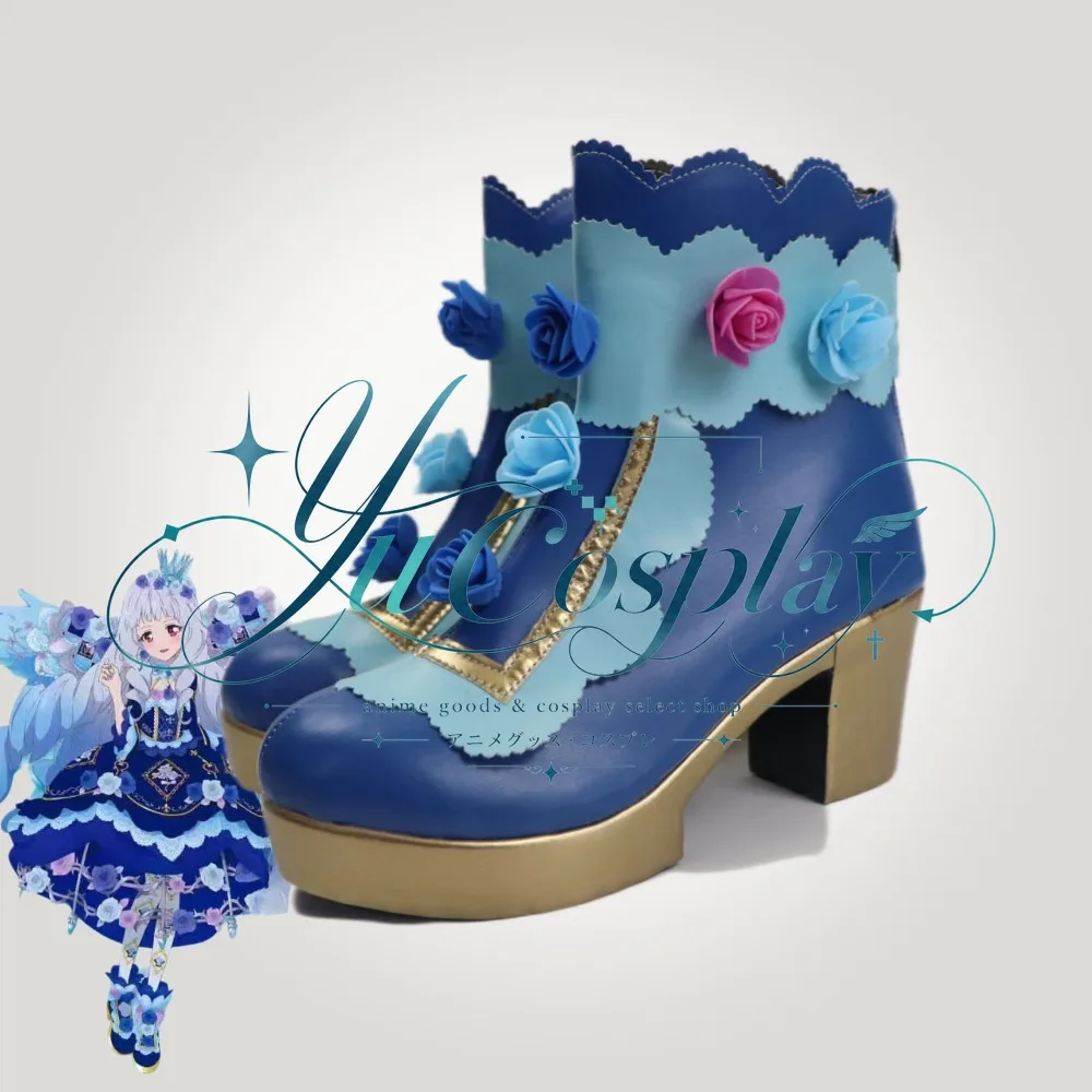 Aikatsu Shirogane Lily Cosplay Shoes High Heel Platform Boots Plus Size Custom Footwear for Idol Stage Performance