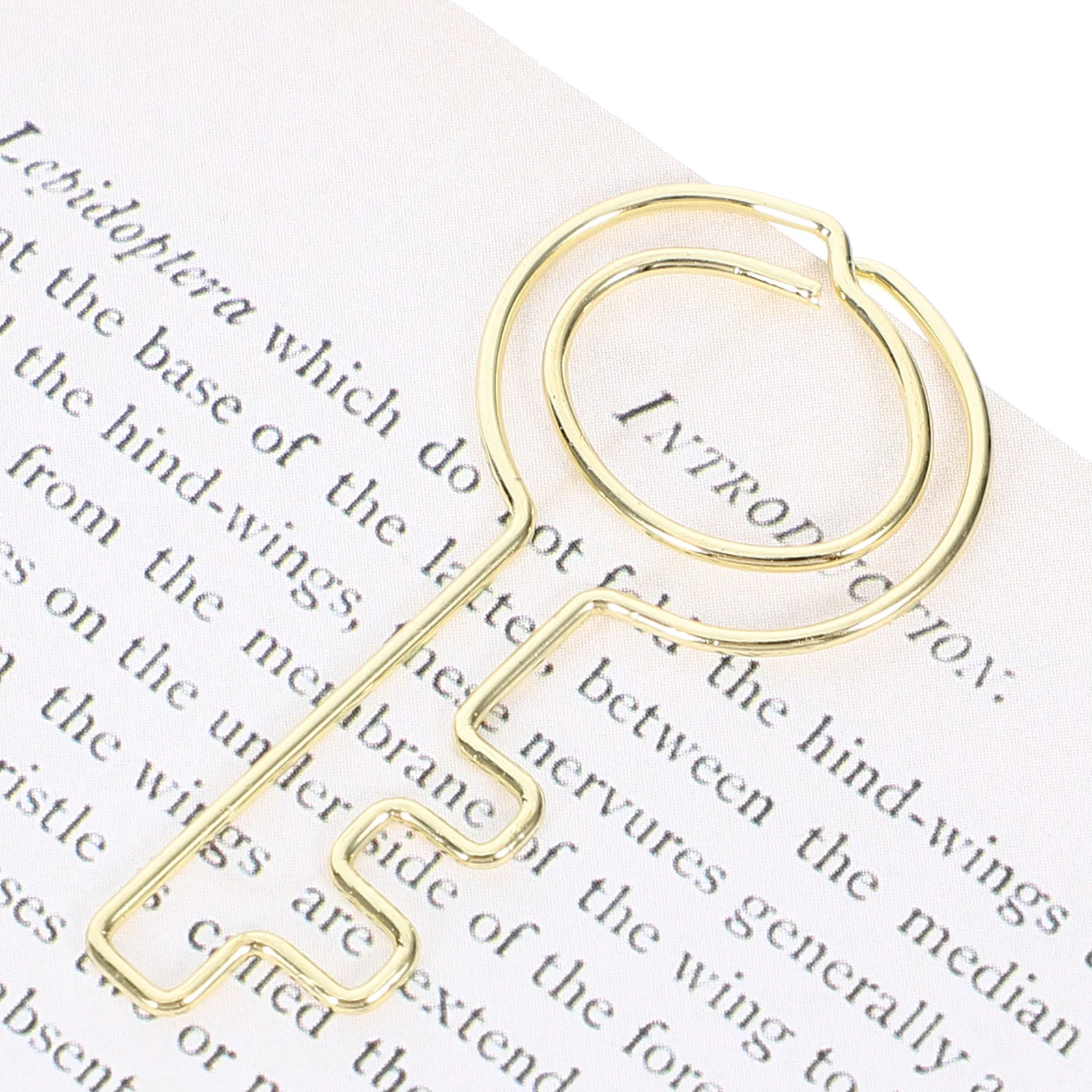 

30Pcs Fun Paper Clips Small Office Clips Decorative Document Fixing Pins Cute Key Shape Plating Paperclips for School and Work