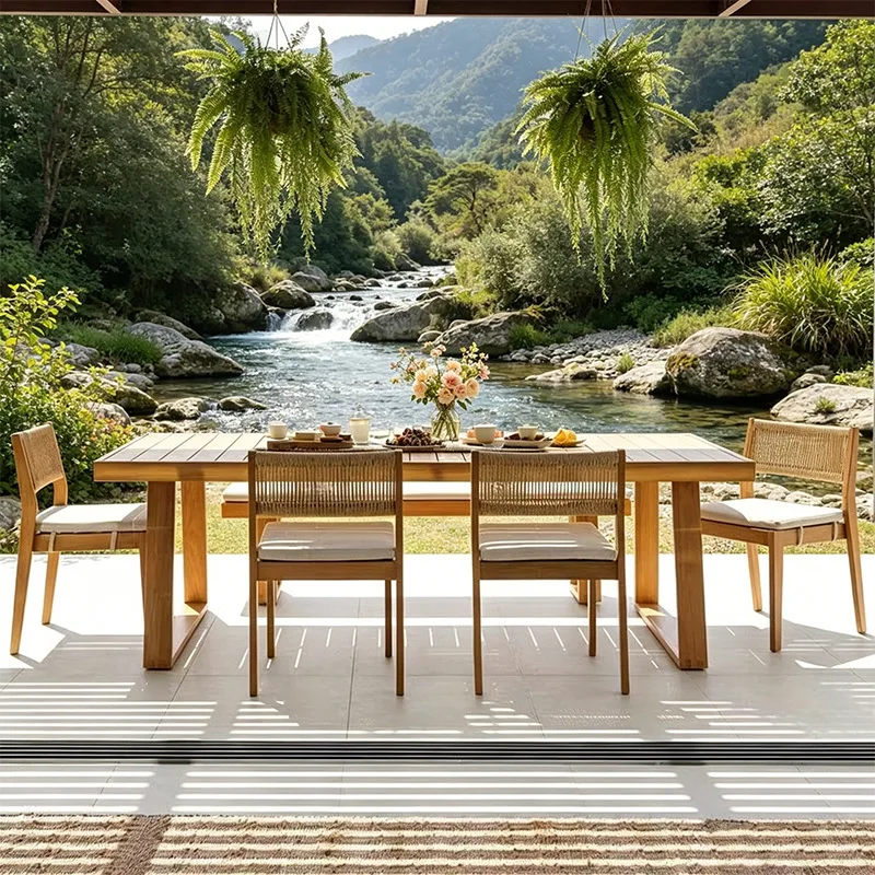 DSA high-end outdoor leisure table and chair combination villa courtyard garden open-air terrace furniture combination set